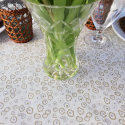 Rund tekstildug med Elastik Brun og Beige Coletta �138 cm