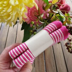 Karklude �kologiske Stribede Pink - 2 stk