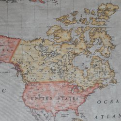 Rund tekstildug Beige Verdenskort - Elastik 60 cm - OUTLET