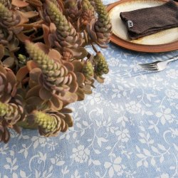 Rund voksdug med elastik �60 cm Outlet Lys Bl� Blomst