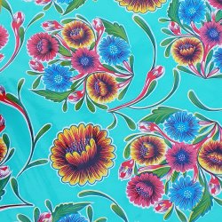 Rund voksdug med Elastik Florapola Mint 120 cm