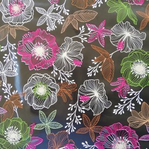 Rund voksdug �140 cm Flying Flowers Kanteb�nd