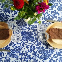 Rund tekstildug med Elastik Bl� Penelope �138 cm