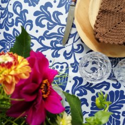 Rund tekstildug med Elastik Bl� Penelope �138 cm