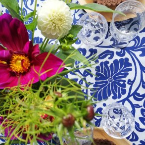 Rund tekstildug med Elastik Bl� Penelope �138 cm