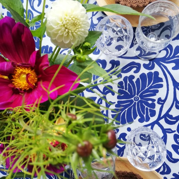 Rund tekstildug med Elastik Bl� Penelope �138 cm