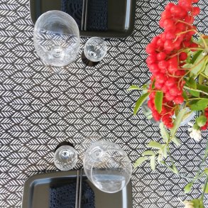 Rund voksdug 140 cm Trigo Sort  Au Maison