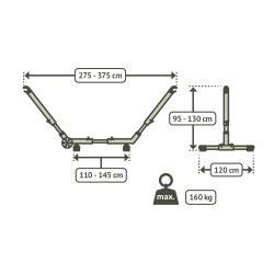 Esterel H�ngek�jestativ Single til Kingsize Antrasit