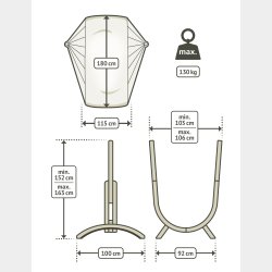 St med Trstativ Udine og Vandafvisende Medium Hngestol Cumbia Almond