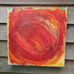 Ildkugle Maleri 40 x 40 cm