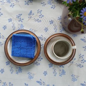 Au Maison Voksdug Alberte French Bl� Rund med Elastik �140 cm