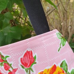 Forklde i Voksdug Rosa Blomster