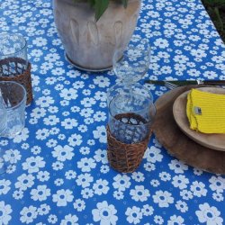 Rund voksdug med elastik 60 cm Outlet Bl Blomst