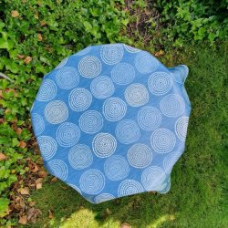 Rund Bl Voksdug med Cirkler 122,5 cm