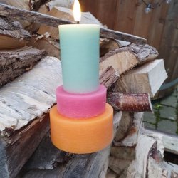 LED Bloklys Grn Rosa Gul