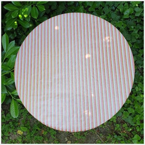 Rund Voksdug Elastik Au Maison Lines-Pink/Orange  60 cm