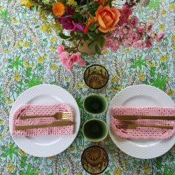 Voksdug Grnne Fleur Rosa 142 cm