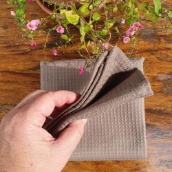 Vaffelvvet Brunt Viskestykke Walnut