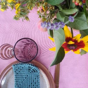 Rund Voksdug Elastik Au Maison Rosa Candy 130 cm