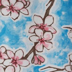 Bl� Cherry Blossom Mexicansk Voksdug med Kirseb�r