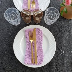 Voksdug Sort med Dr�ber 135 cm