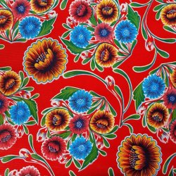 Rund Mexicansk Voksdug �120 cm Florapola R�d