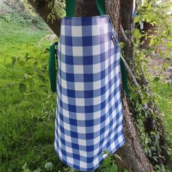 Brneforklde Voksdug Bl og Hvid Ternet