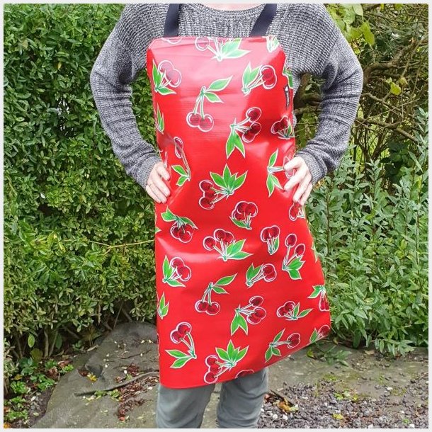 forklde i rd voksdug med kirsebr