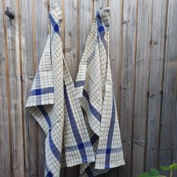 Viskestykke Frott� Beige med Khaki og Bl�