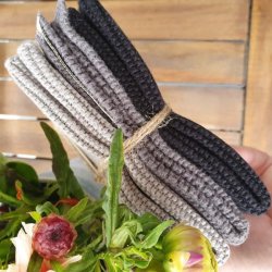 kologiske strikkede gr sort karklude