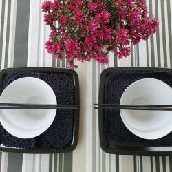 SortHvidGr Stribet Voksdug 140 cm