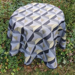 Rund tekstildug 139 cm Gr Grafik Oliven