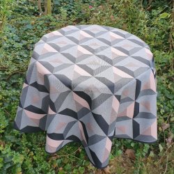 Rund tekstildug 139 cm Gr Grafik Rosa