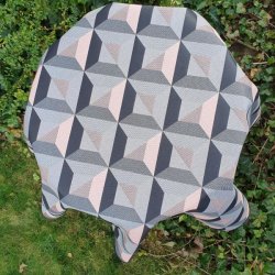 Rund tekstildug 139 cm Gr Grafik Rosa