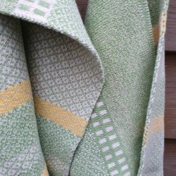 Jaquard Strikket �kologisk H�ndkl�de Gr�n Melon