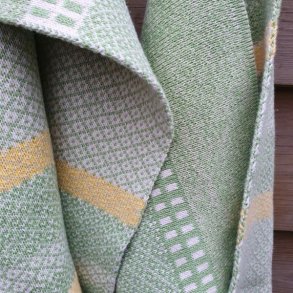 Jaquard Strikket �kologisk H�ndkl�de Gr�n Melon