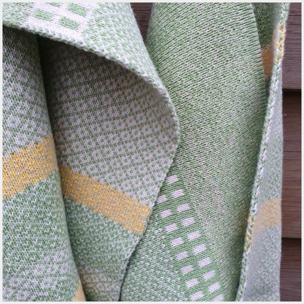 Jaquard Strikket �kologisk H�ndkl�de Gr�n Melon