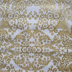  Paraiso Hvid Mexicansk Voksdug med Guldm�nster