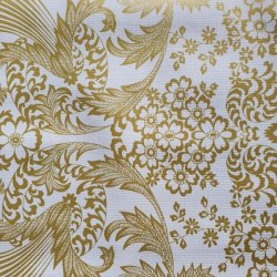  Paraiso Hvid Mexicansk Voksdug med Guldm�nster