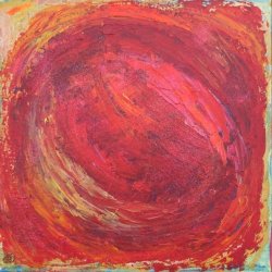 Ildkugle Maleri 40 x 40 cm