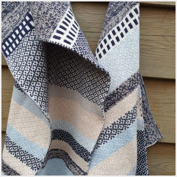 Jaquard Strikket �kologisk H�ndkl�de SortBl�Sand