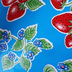 Fresa Bl� Voksdug med Jordb�r