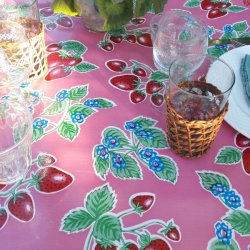 Rund voksdug 120 cm Fresa Pink