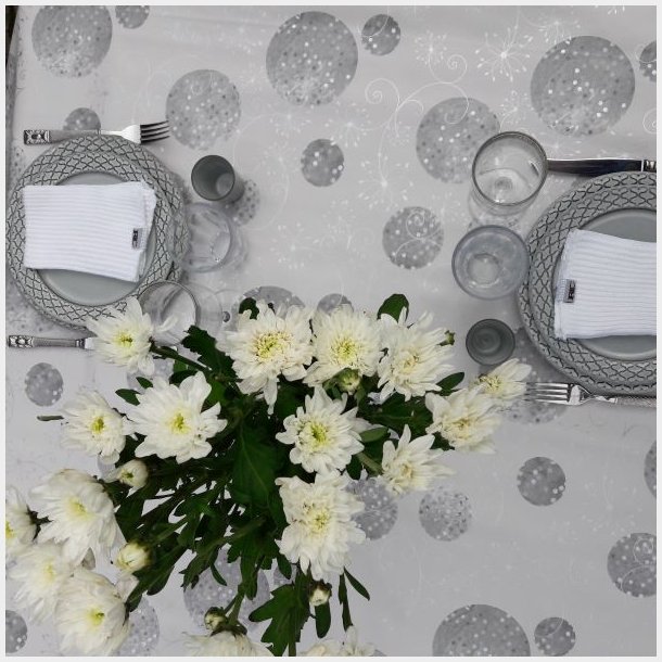 Rund julevoksdug 139 cm S�lv Kugler