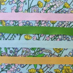 Rund voksdug med Kanteb�nd 140 cm Gr�n/Gul/Rosa Blomster