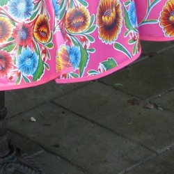 Rund voksdug 120 cm Florapola Pink