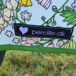 Rund voksdug med Kanteb�nd 140 cm Gr�n/Gul/Rosa Blomster