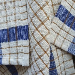Viskestykke Frott� Beige med Khaki og Bl�