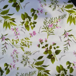 Rund Voksdug med Elastik Krydderurter 130 cm