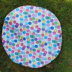 Rund voksdug �60 cm Outlet Store Farverige Cirkler